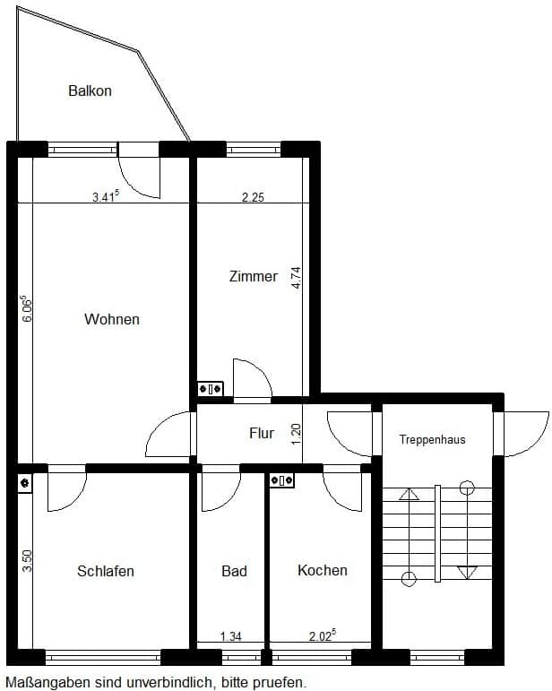 Grundriss - Etagenwohnung in Nordhausen