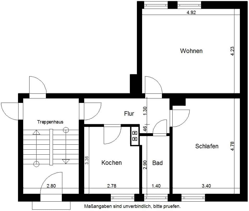 Grundriss - Gemütliche 2-Raumwohnung in Zentrumsnähe