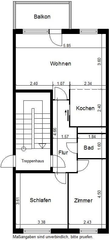 Grundriss - 3-Raumwohnung am Stadtrand